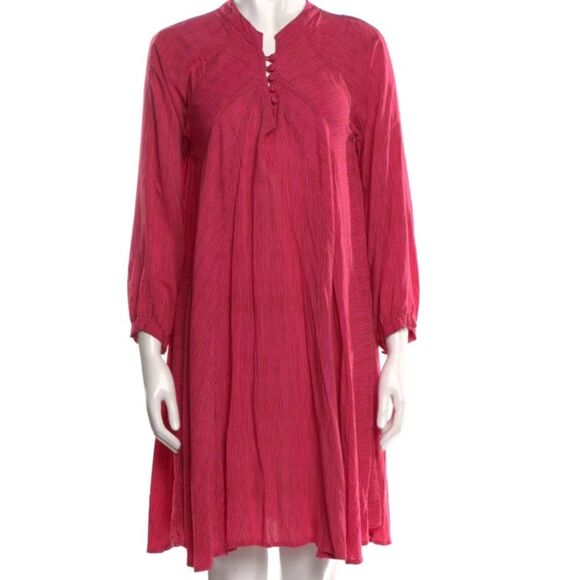 Natalie Martin 100% Rayon Pink Long Sleeve Fiore Short Tent Dress Size XS - Picture 2 of 8